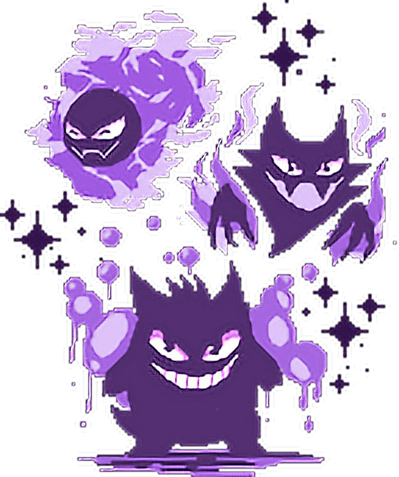 Pokémon Pixel Kawaii Darkcolors Gengar Haunter Gastly - Gengar Kawaii (576x688), Png Download