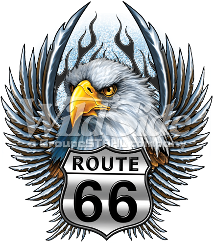 Rt66 Eagle Head Wings - Route 66 Eagle Logos (525x525), Png Download