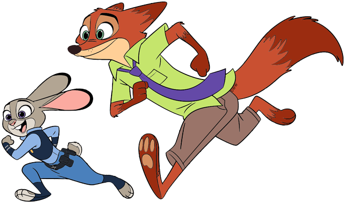 Nick Running - Nick And Judy Running (674x398), Png Download