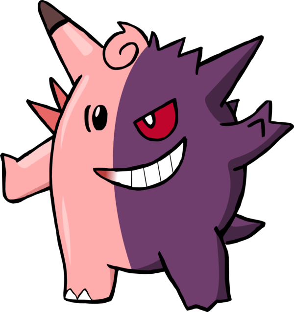 Clefable And Gengar By Pencilghost On Deviantart - 픽시 포켓몬 (600x638), Png Download
