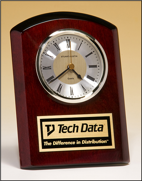 Rosewood Piano Finish Clock With Easel Back - Custom Rosewood Clock W/ Diamond Spun Dial (5"x7"), (600x600), Png Download