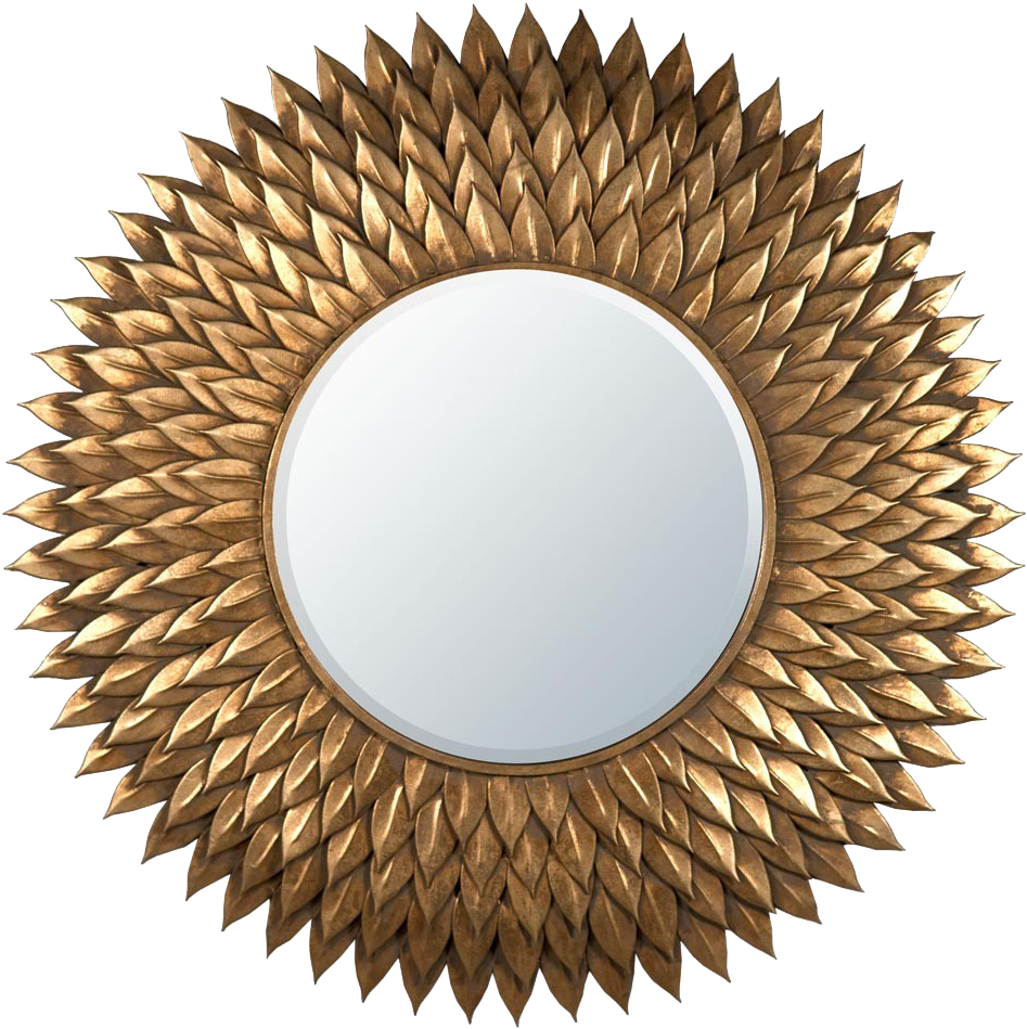 Golden Mirror Frame Png Download Image - Metal Leaf Mirror (1000x1000), Png Download