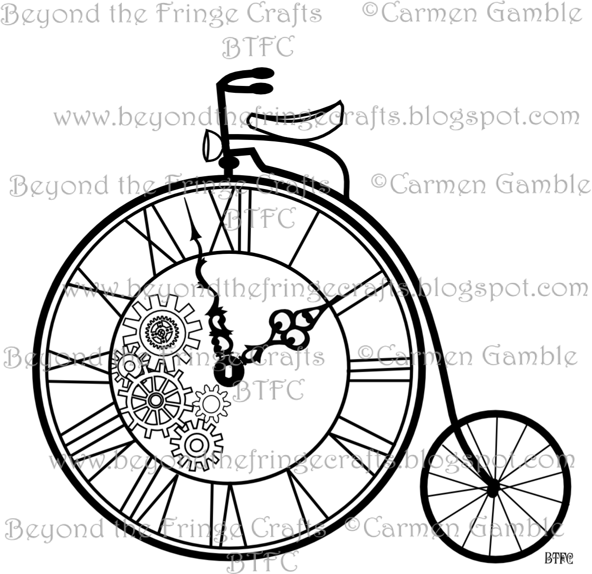 Beyond The Fringe Digital Stamps Some Digi - Make A Old Bicycle (1217x1303), Png Download