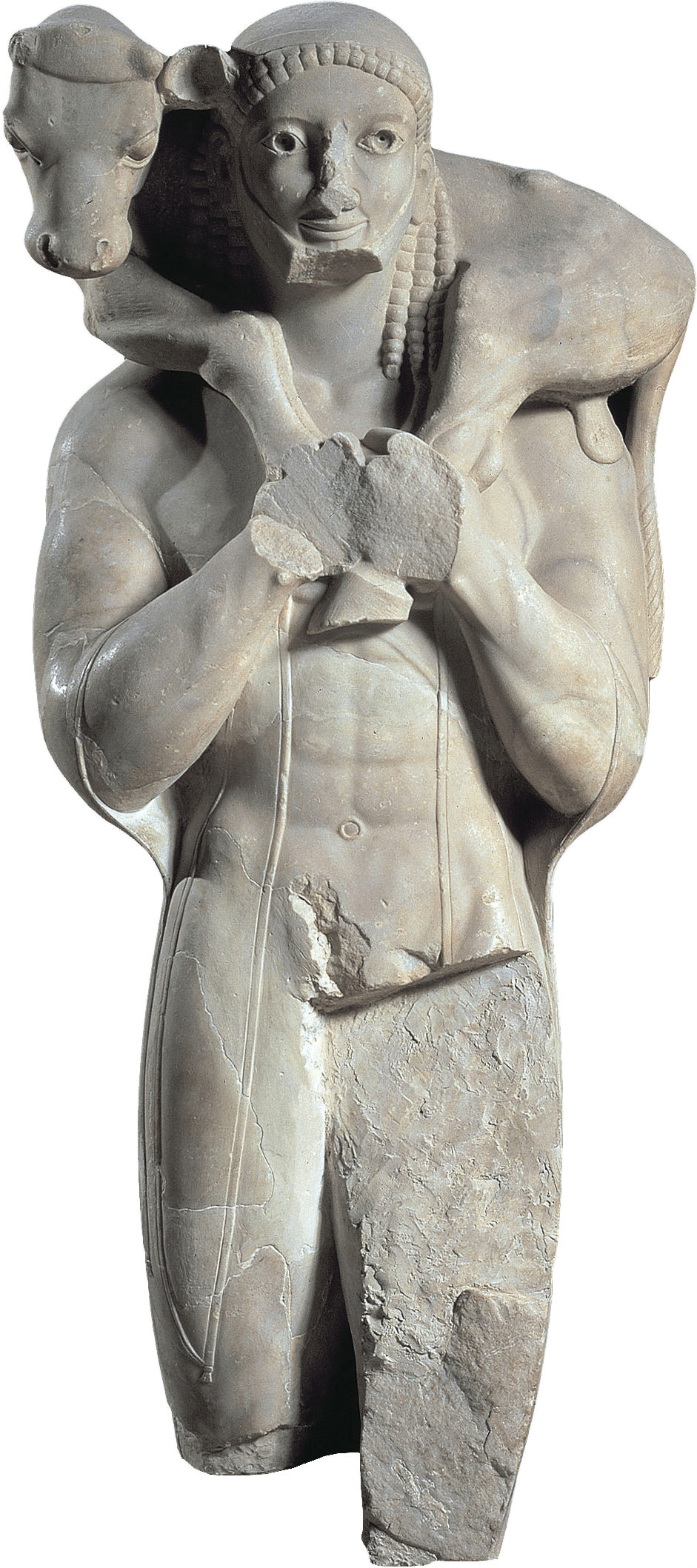 Moschophoros , 560 Bce Ancient Greece, - Moschophoros Calf Bearer (1312x2312), Png Download