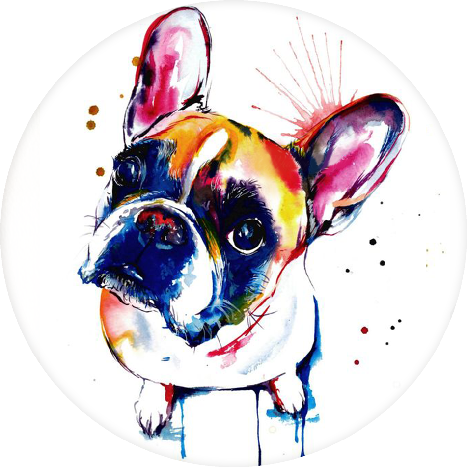 Dogs Pop Grip - Peinture De Bouledogue Francais (1000x1000), Png Download