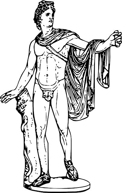 Apollo, Ancient, Greek, Art, Mythology, Religion, Deity - Greek Art Transparent (406x640), Png Download