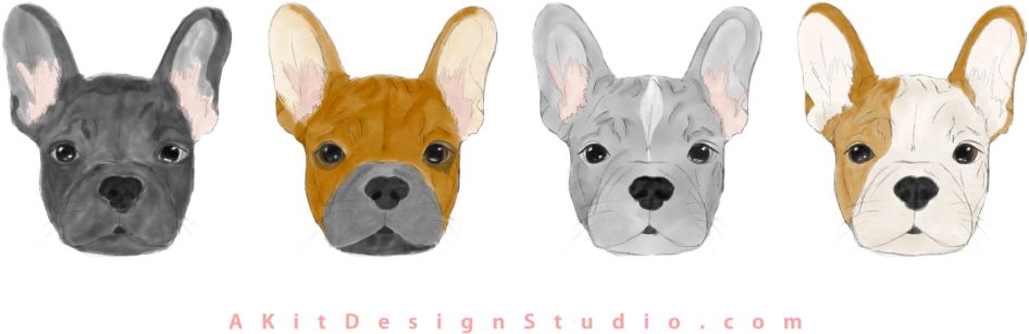 Design - French Bulldog (1024x398), Png Download