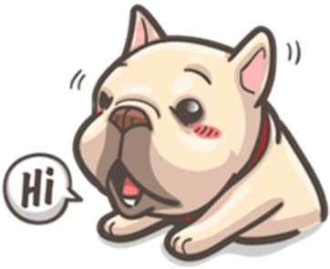 French Bulldog Pigu Messages Sticker-0 - French Bulldog Pigu (405x350), Png Download