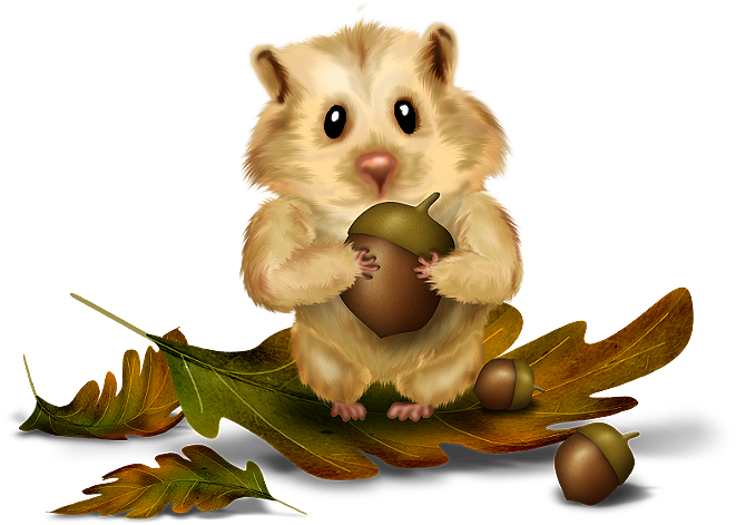 Chipmunk - Foglia Autunnale Png (720x492), Png Download