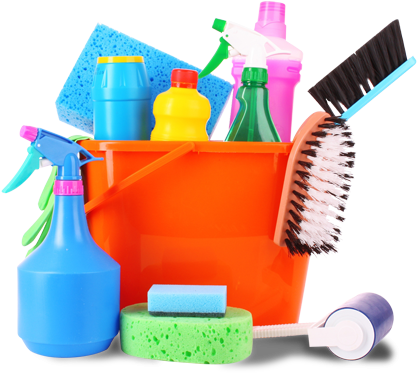 Cleaning Supplies Png - Cleaning Materials (419x381), Png Download