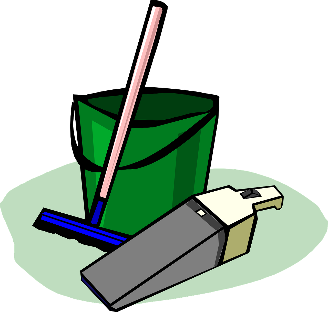 Bucket Cleaning Supplies Housework Househo - Cleaning Supplies Clip Art Png (357x340), Png Download