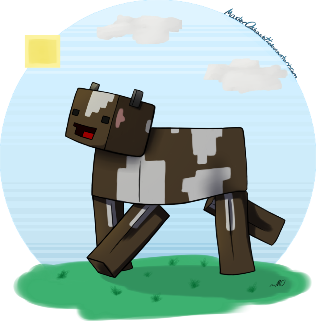 Cow Clipart Derpy - Transparent Derpy Cow Minecraft (1024x1043), Png Download