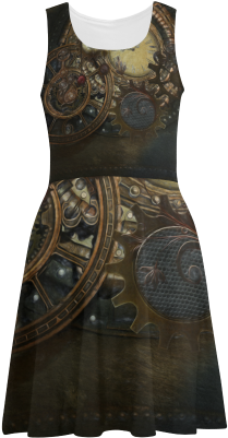 Painting Steampunk Clocks And Gears Atalanta Sundress - Etui À Rabat Pour Samsung Galaxy A3 2016 Sm-a310 - (500x500), Png Download