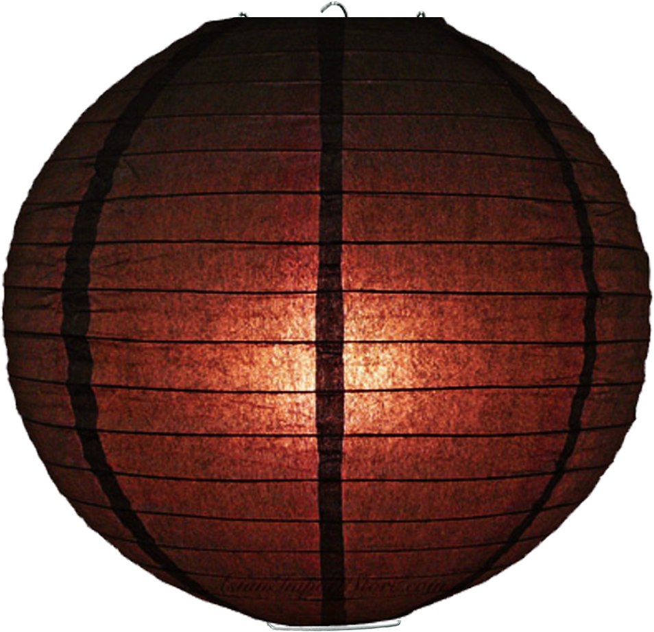 Dark Maroon Round Paper Lanterns - 16" Black Round Paper Lantern (10 Pack) (1000x1000), Png Download