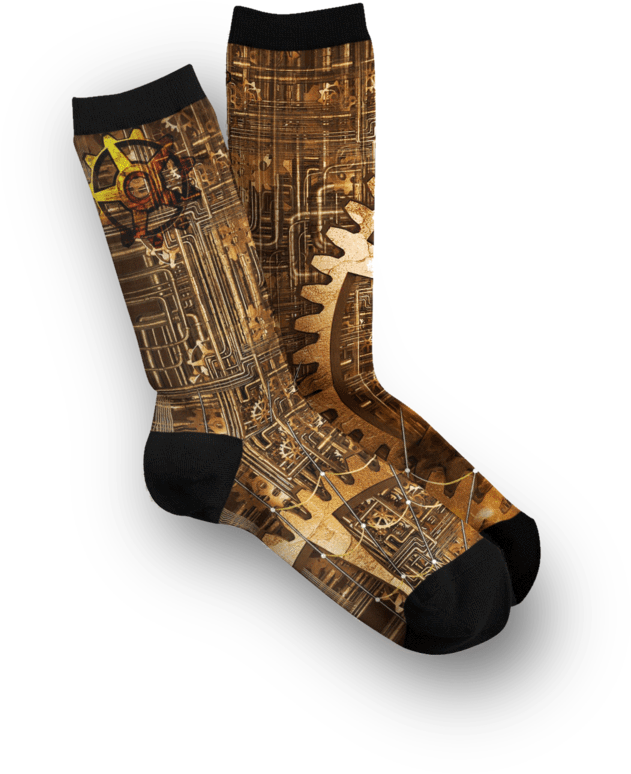 Steampunk Gears Socks - Steampunk Tiger Composition Notebook, Narrow Ruled (900x900), Png Download