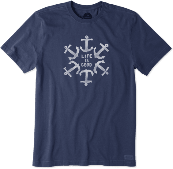 Men's Nautical Star Crusher Tee - Life Is Good T Shirt Drummer (570x570), Png Download