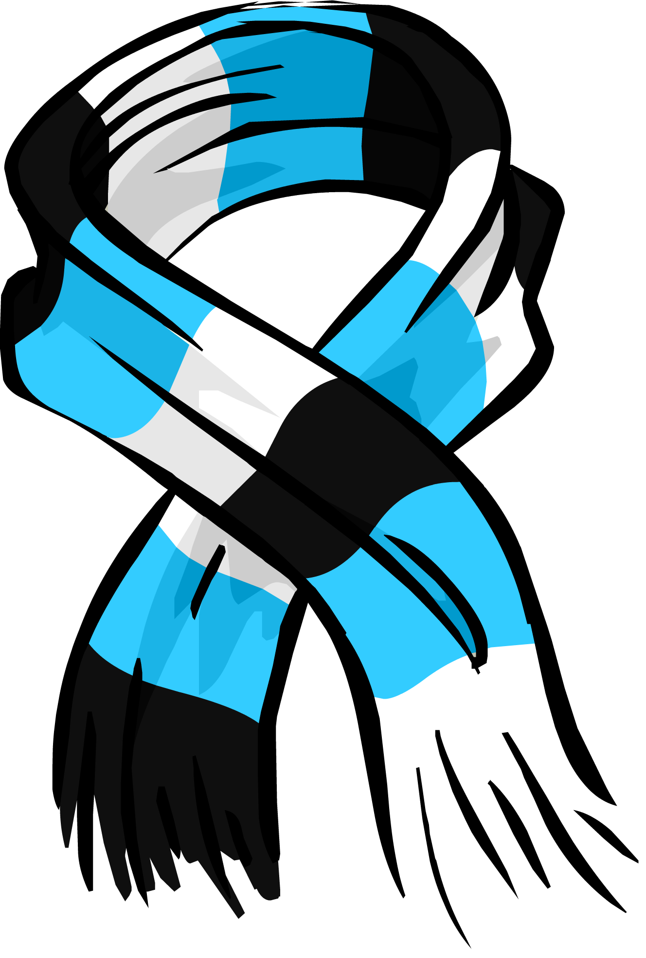 Blue Striped Scarf Png Image - Club Penguin Scarf (1328x1969), Png Download