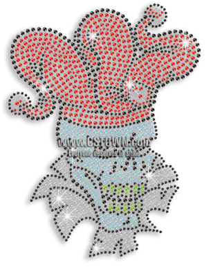 Cheap Custom Iron Rhinestone Motif Red Clown Hat Skull - Craft (450x450), Png Download