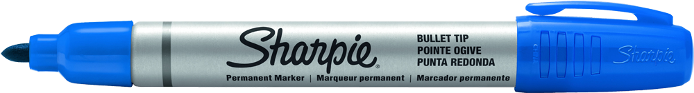 Marker Sharpie Metal Small Bullet Blue - Sharpie Bullet Tip (1000x250), Png Download