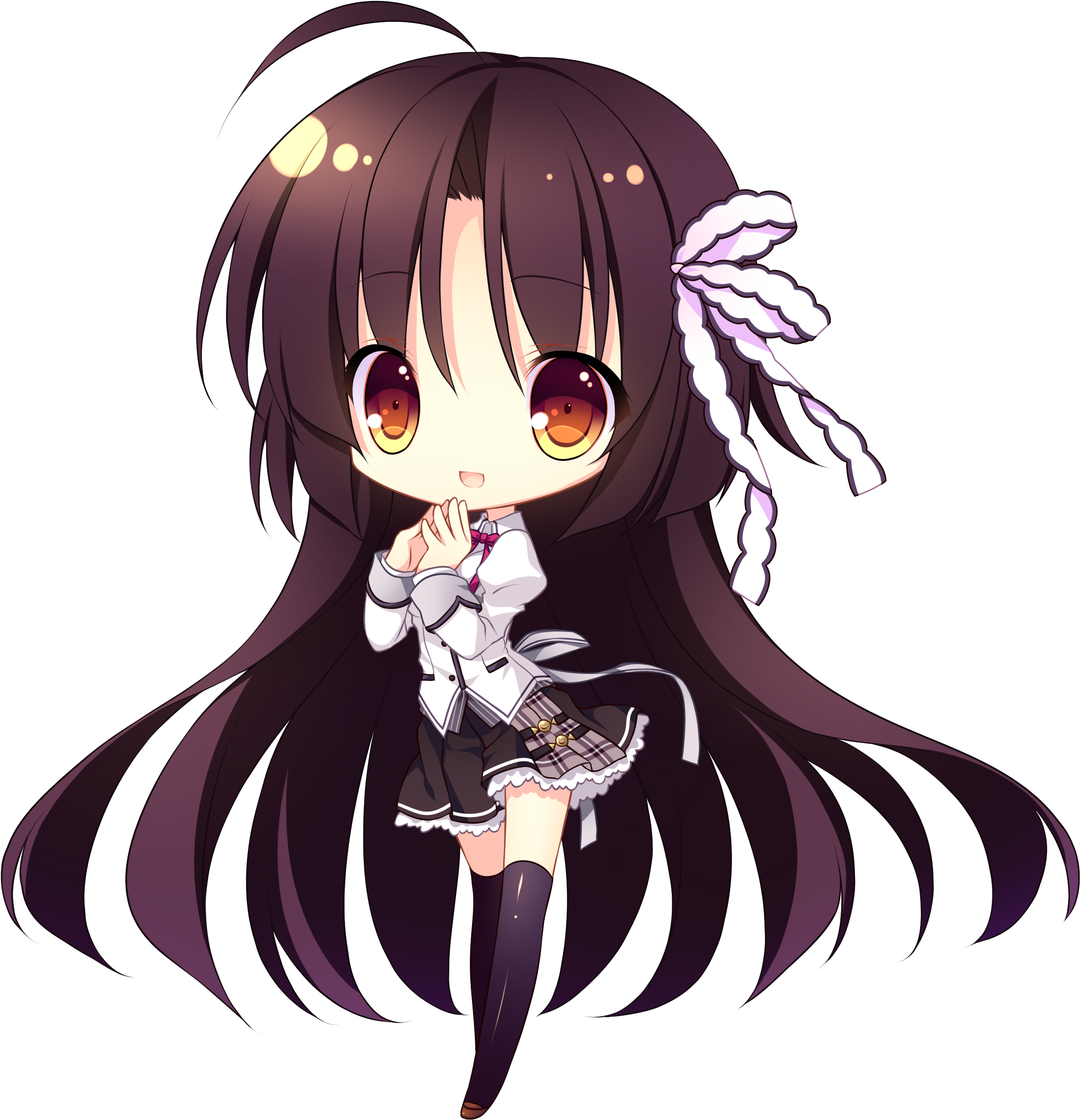 Download Png - Girl Long Hair Chibi (2700x2800), Png Download