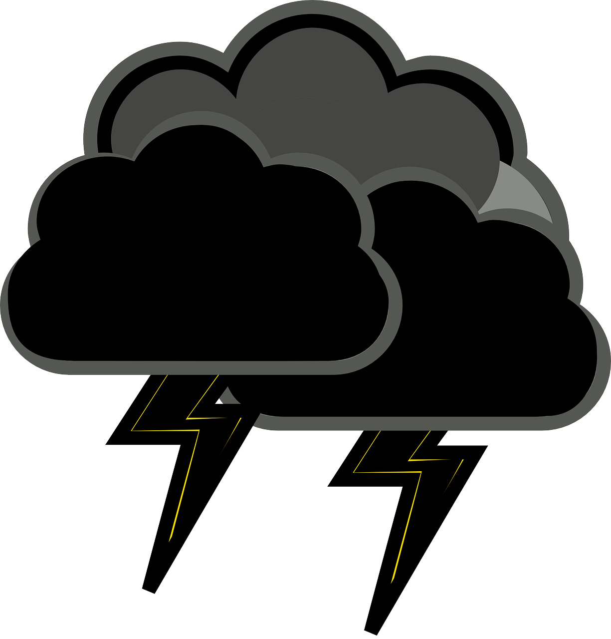 Cloud, Thunderstorm, Lightning, Weather, Rain - Black Cloud With Lightning (613x640), Png Download