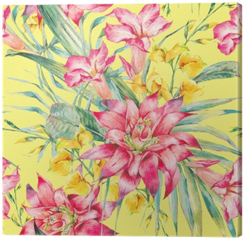 Watercolor Vintage Floral Tropical Seamless Pattern - Watercolor Painting (400x400), Png Download