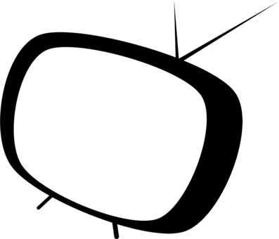 Television Set Free To Air Drawing Cartoon - Dibujo Televisor Blanco Y Negro (397x340), Png Download