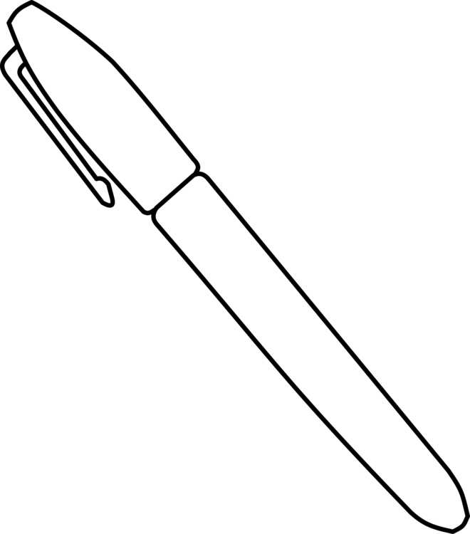 Pens Marker Pen Paper Sharpie Quill - Desenho De Caneta Para Colorir (660x750), Png Download
