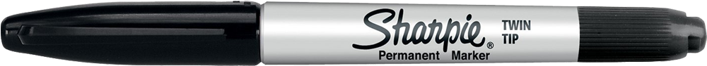 Marker Sharpie Twin Tip Black - V1666 Sharpie Twin Tip Red Fine/ Ultra Fine Marker (1000x250), Png Download