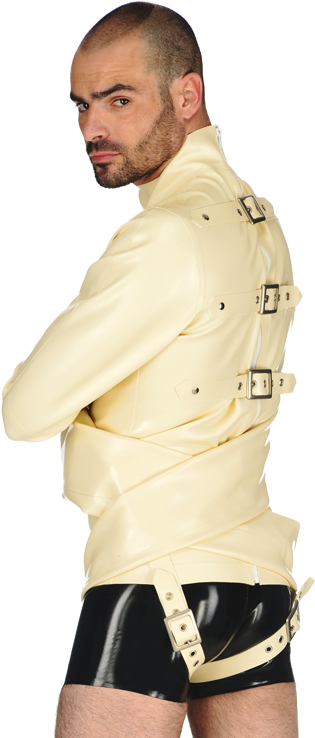 Man Latex Straitjacket (586x754), Png Download