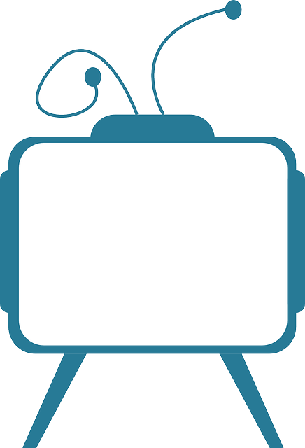 Television, Tv, Electronic, Antenna, Vintage, Blue - Television (436x640), Png Download