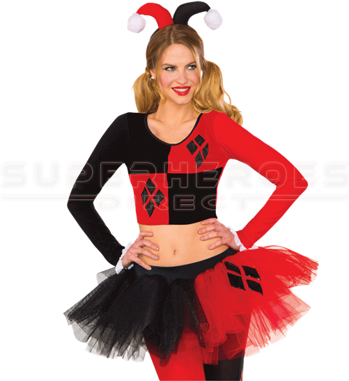 Adult Harley Quinn Crop Top - Harley Quinn Costume (550x550), Png Download
