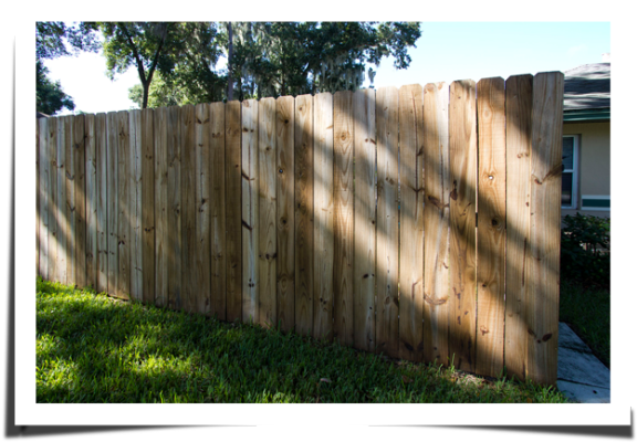 Wood Fencing Provides Privacy To Your Jobsite For The - Fencing (600x462), Png Download