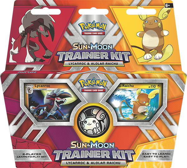 Sun And Moon Trainer Kit Lycanroc & Alolan Raichu - Pokemon Tcg Sun And Moon Trainer Kit (600x538), Png Download