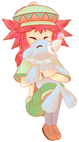 Mairin And Popplio - Art (500x500), Png Download