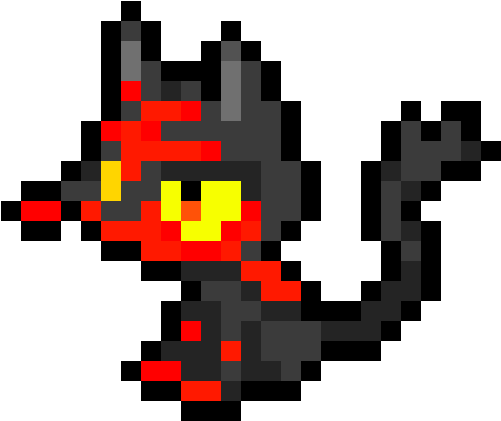 Litten - Pokemon Pixel Art Litten (540x460), Png Download