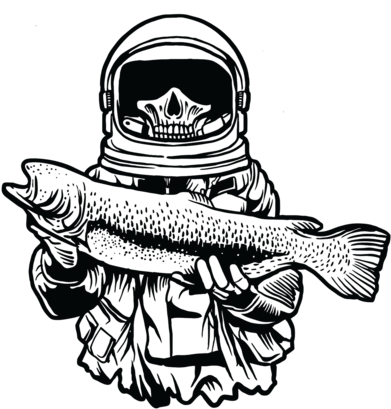 Astronaut Fishing Gothic T - Fish Design In Shirt (500x500), Png Download