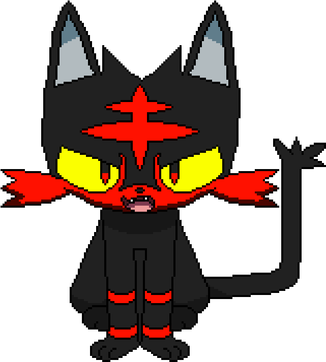 Litten - Cartoon (1200x1200), Png Download