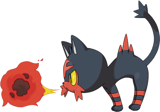 Litten - Pokemon Litten Attacking (670x402), Png Download