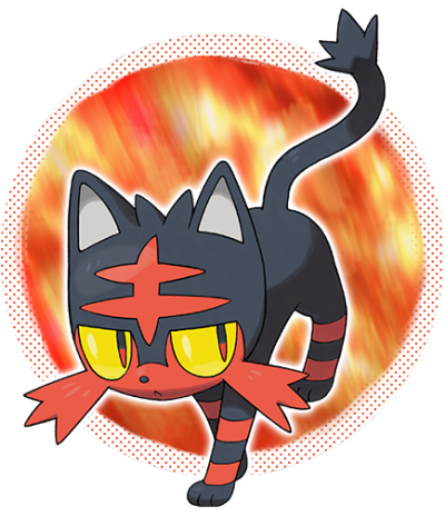 Rowlet, Litten And Popplio Starter For Pokémon Sun - Pokémon Moon - Nintendo 3ds (400x464), Png Download