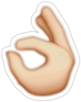 "ok Hand Emoji" Stickers By Chloe Hebert - Emoji (375x360), Png Download