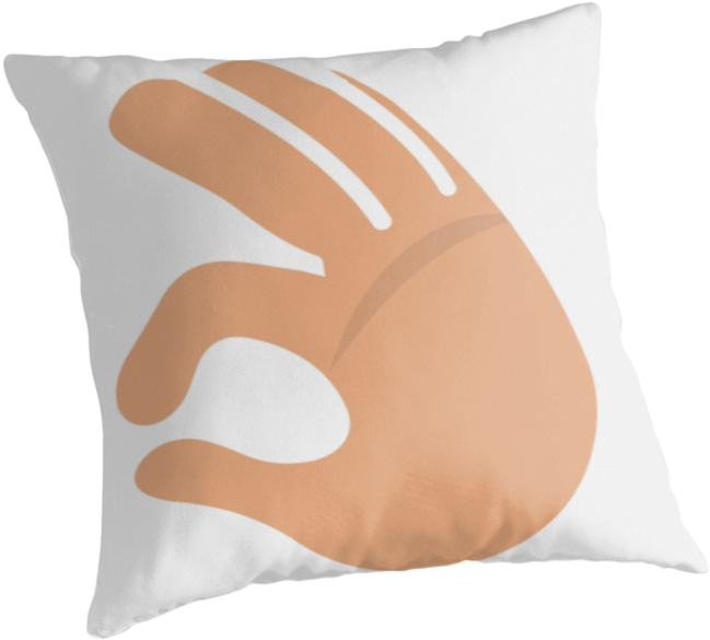 Ok Hand Sign Emojione Emoji - Cushion (875x875), Png Download