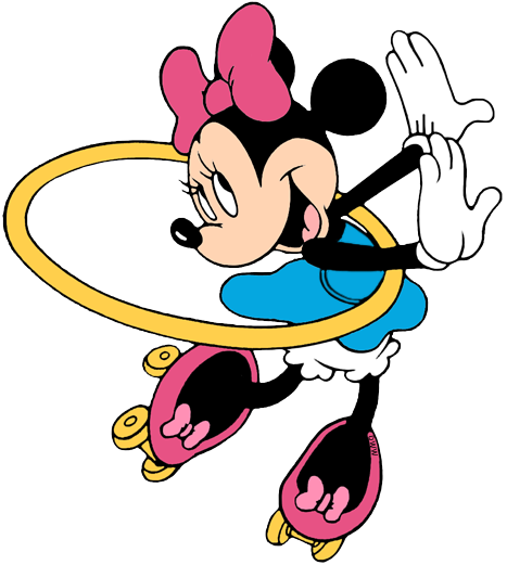 Minnie Mouse Skating And Doing The Hula-hoop At The - Minnie Mouse Hula Hoop (467x521), Png Download
