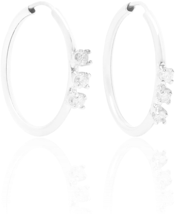 Hula Hoop Earring - Loren Stewart - 10-karat Gold Diamond Hoop Earrings (600x600), Png Download
