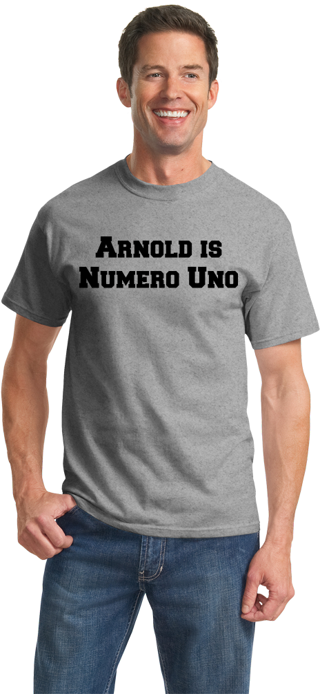 Unisex Grey Arnold Is Numero Uno - Port And Company Orange Sherbet (670x1005), Png Download