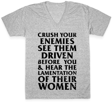 Conan, What Is Best In Life V-neck Tee Shirt - Crush Your Enemies See Them Driven Before You And Hear (484x484), Png Download