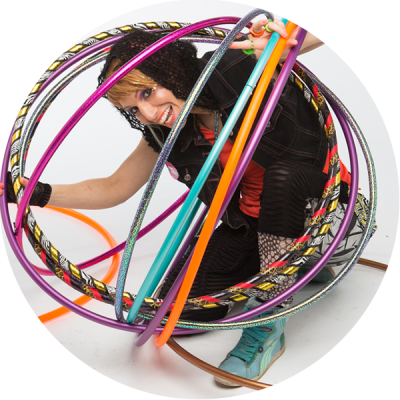 Donna Sparx Inside A Hula Hoop Bubble - Hula Hoop (400x400), Png Download
