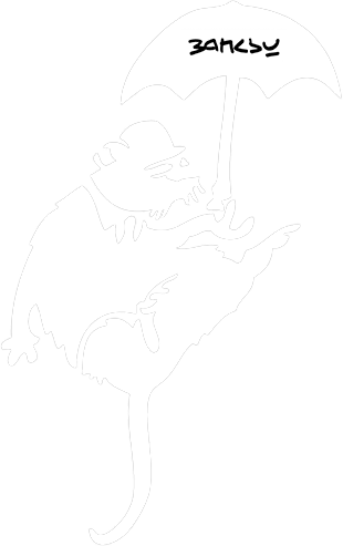 If You Are A Human And Are Seeing This Field, Please - Banksy Flying Rat Black (glow In The Dark) Medium (uk (310x493), Png Download