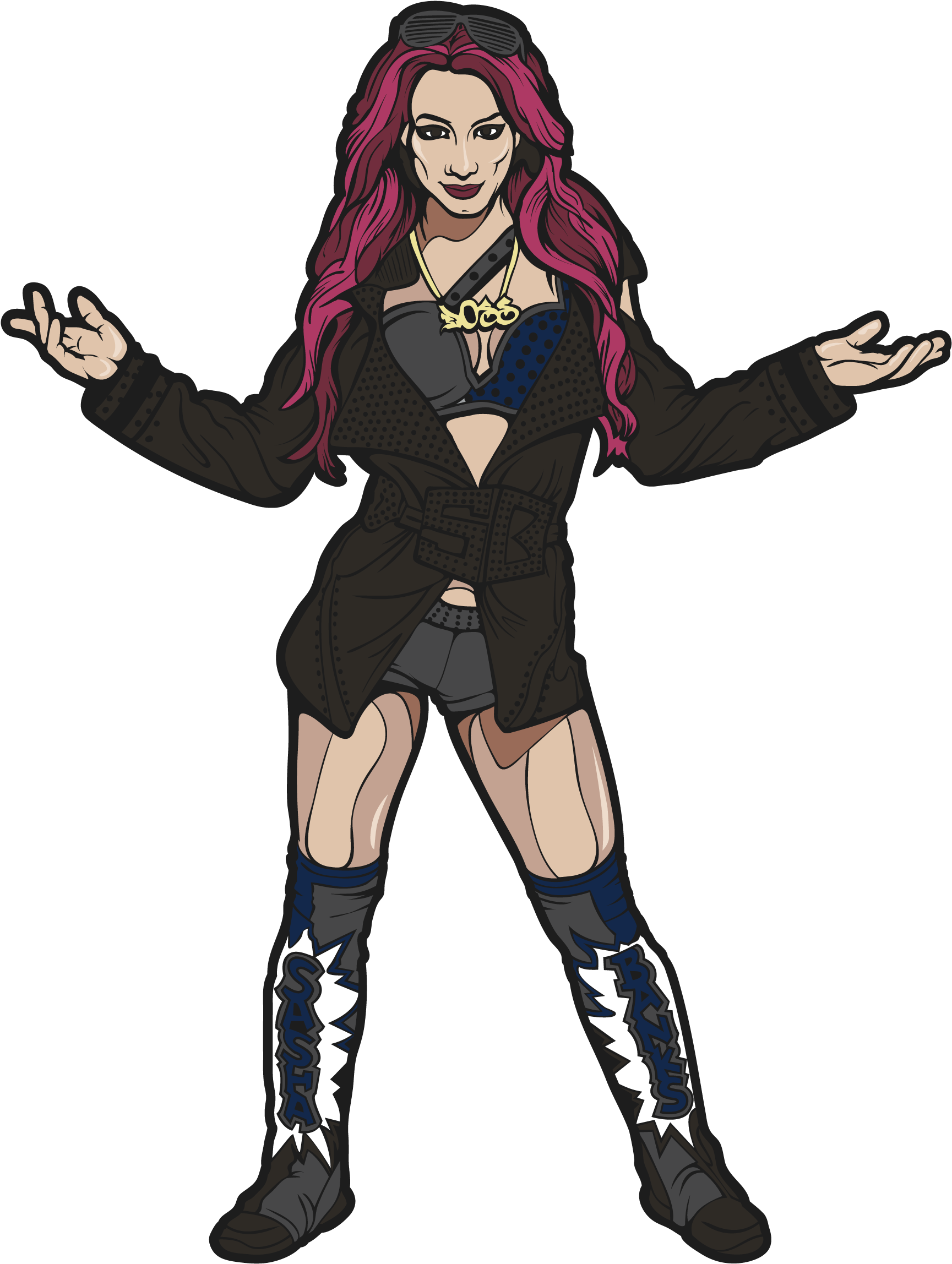 Sasha Banks - Sasha Banks Pin (2000x3500), Png Download