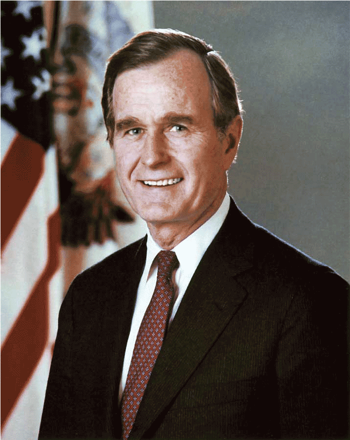 George Bush Presidential Library And Museum - George Hw Bush As President (1024x900), Png Download